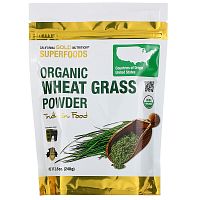 Organic Wheat Grass Powder (Порошок из Ростков Пшеницы) 240 г (California Gold Nutrition)