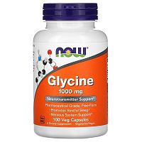 Glycine 1000 mg (Глицин 1000 мг) 100 вег капсул (Now Foods)