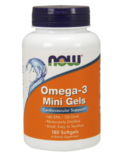 Omega-3 Mini Gels 180 капсул (Now Foods)