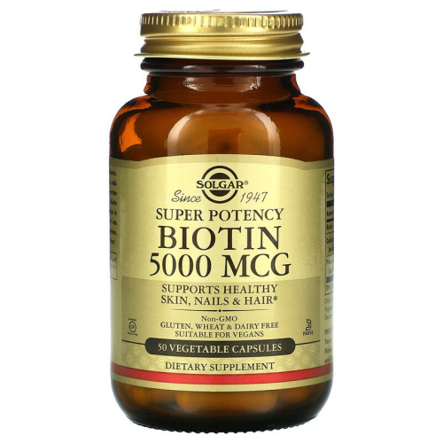 Biotin 5000 мкг (Биотин) 50 капсул (Solgar)