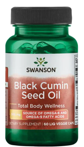 Black Cumin Seed Oil 500 mg (Масло семян черного тмина 500 мг) 60 вег капсул с жидкостью (Swanson)