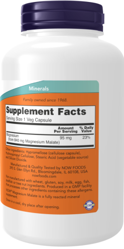 Magnesium Malate CAPS (Магний Малат) 180 вег капс (Now Foods) фото 5