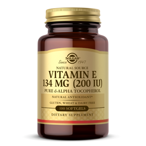Vitamin E (Витамин E) d-alpha Tocopherol 134 мг (200 IU) 100 мягких капсул (Solgar)