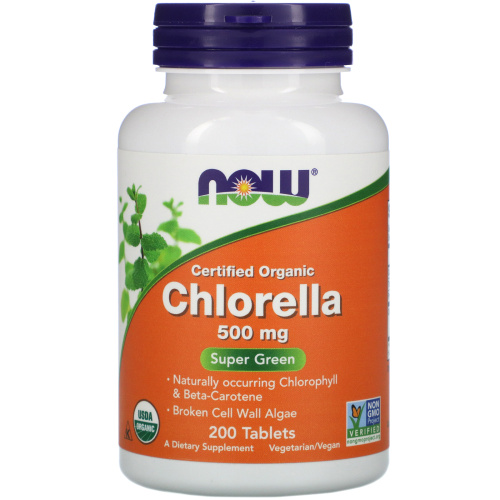 Chlorella 500 мг (Хлорелла) 200 табл (Now Foods)