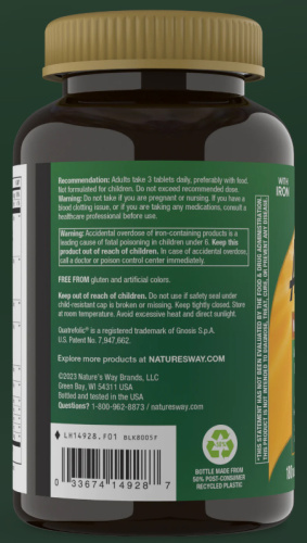 Alive! Max3 Potency (мультивитаминный комплекс с железом) 180 таблеток (Nature's Way) фото 3