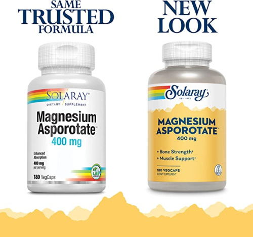 Magnesium Asporotate 400 mg (Аспоротат Магния 400 мг) 180 вег капсул (Solaray) фото 4