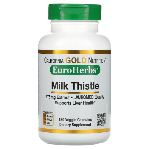 Milk Thistle 175 мг (Расторопша) 180 вег капсул (California Gold Nutrition)